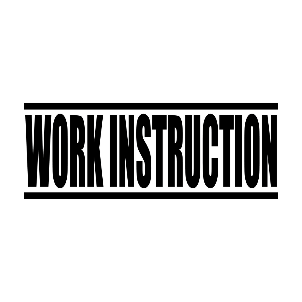 Black Work Instruction Rubber Stamp