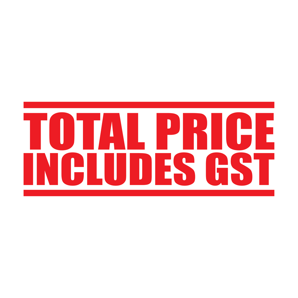 Red Total Price Includes GST Stamp
