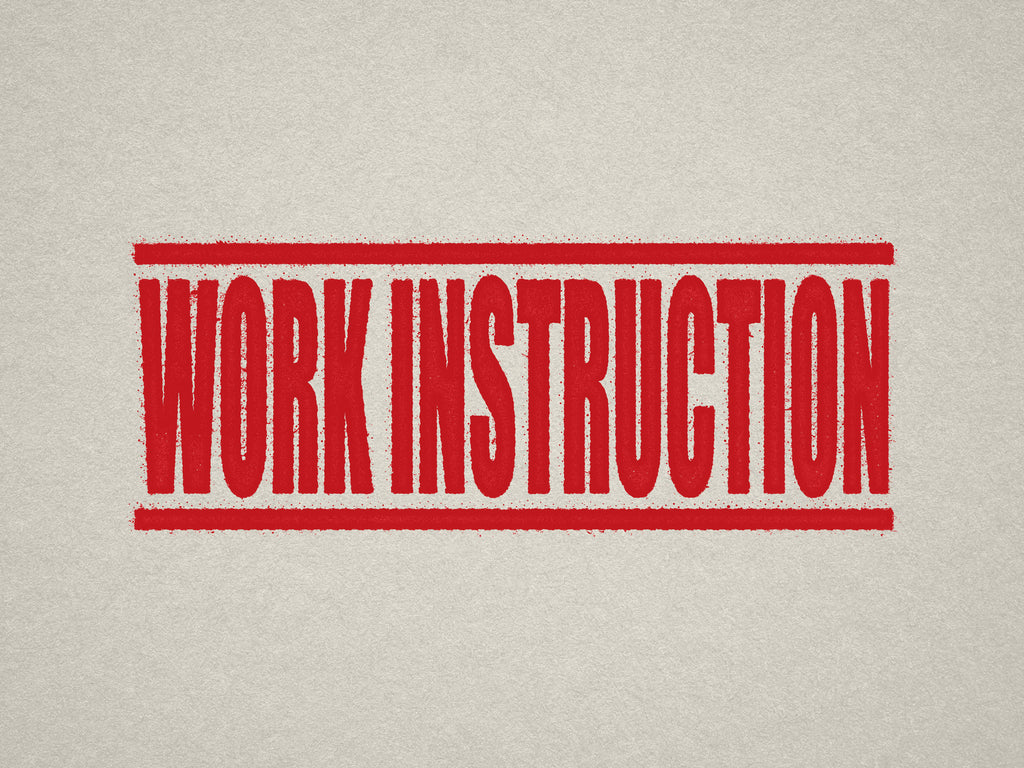 Red Work Instruction Stamp