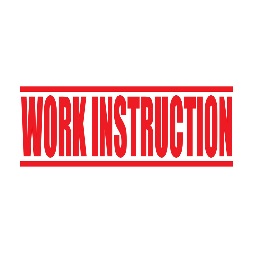 Red Work Instruction Rubber Stamp