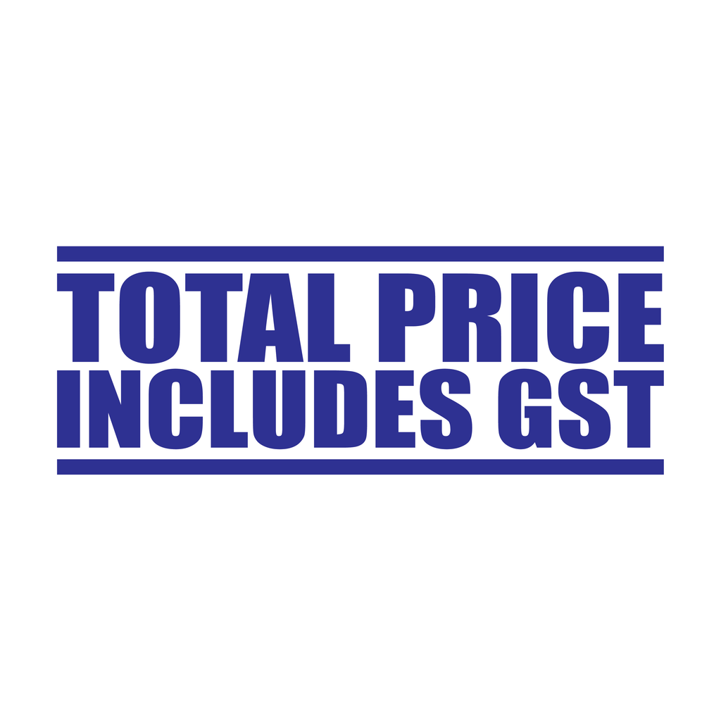 Blue Total Price Includes GST Stamp