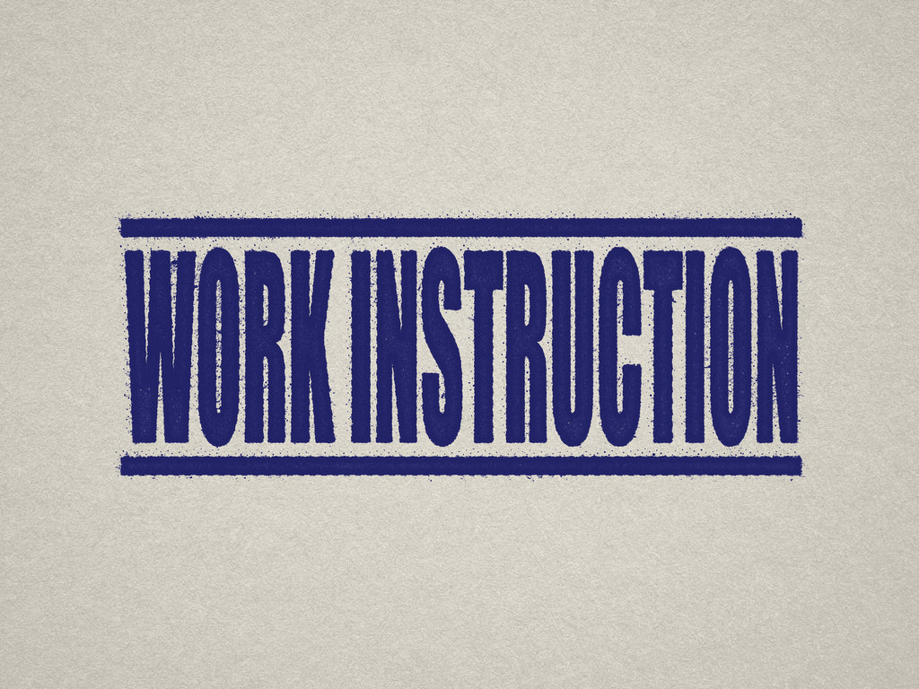 Blue Work Instruction Stamp
