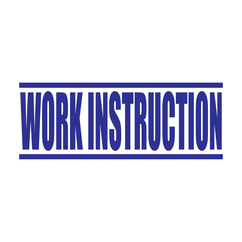 Blue Work Instruction Rubber Stamp