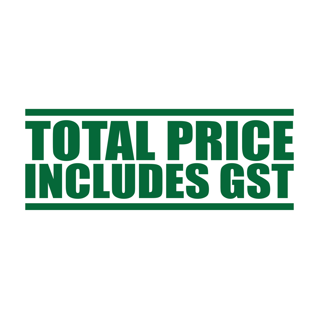Green Total Price Includes GST Stamp