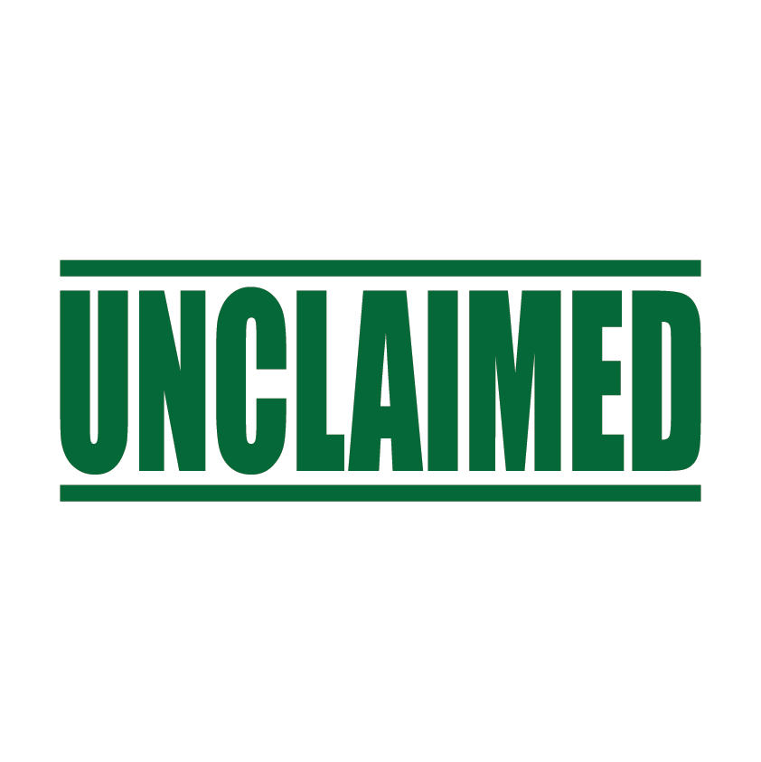 Green Unclaimed Stamp