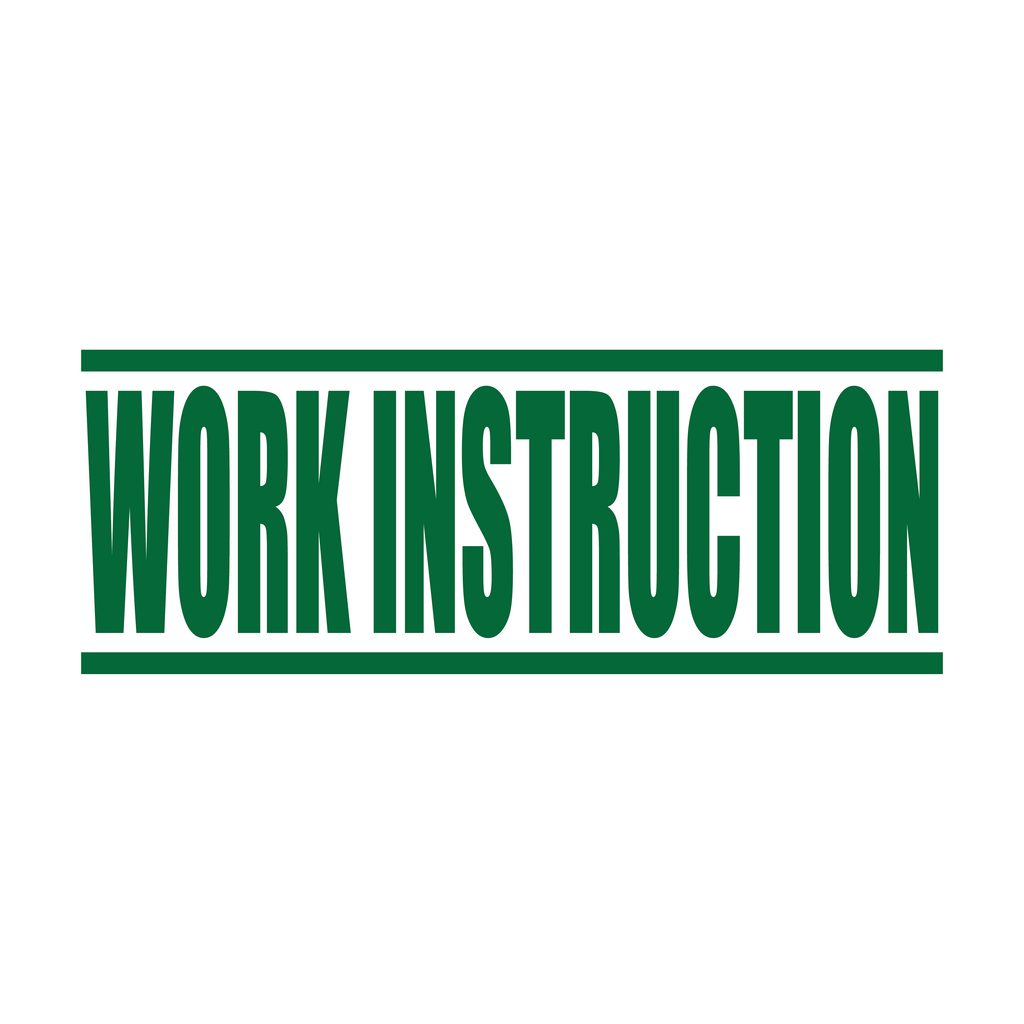 Green Work Instruction Rubber Stamp