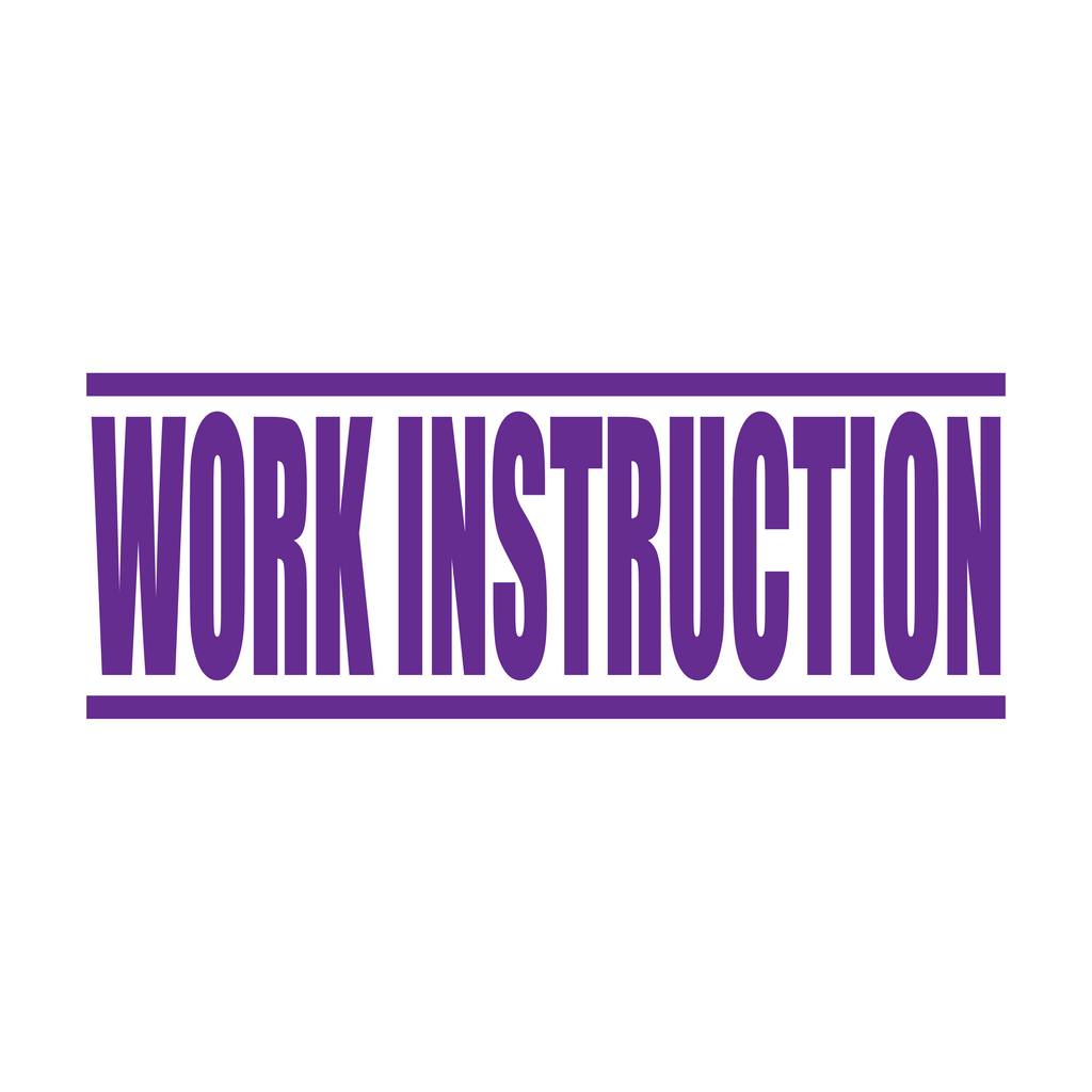 Violet Work Instruction Rubber Stamp