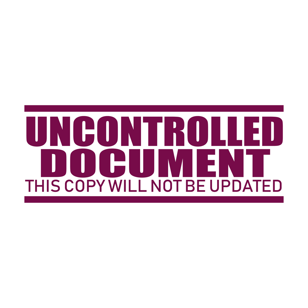 Maroon Uncontrolled Document Stamp