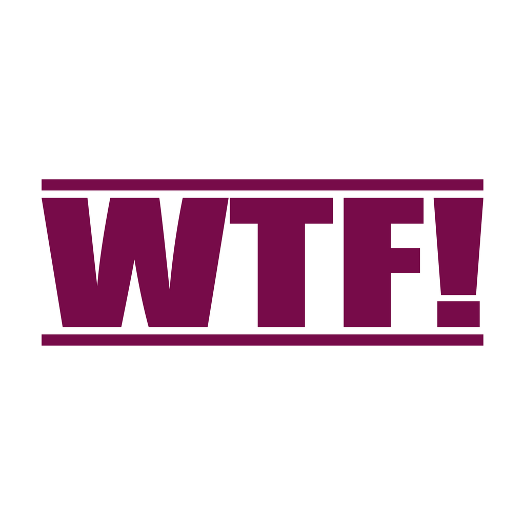 WTF rubber stamp - Maroon