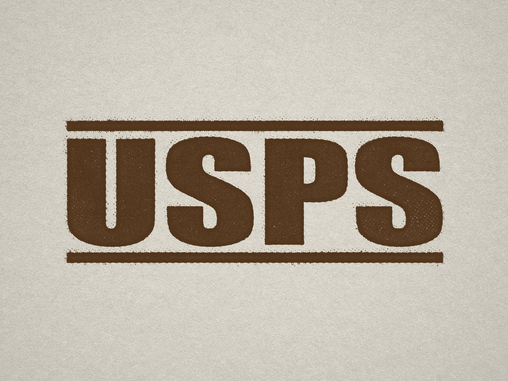 Brown United States Postal Service Label