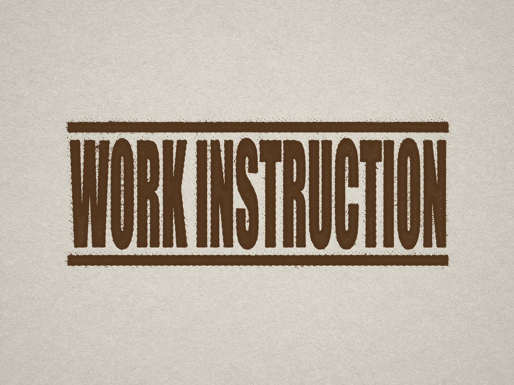 Brown Work Instruction Stamp