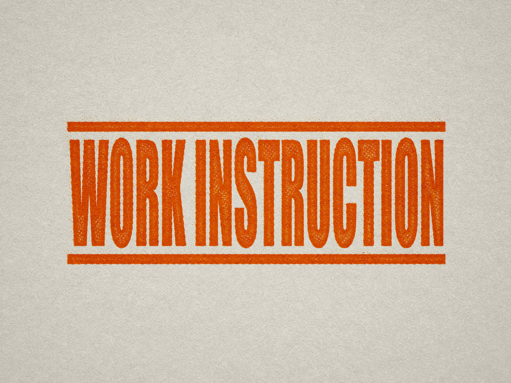 Orange Work Instruction Stamp
