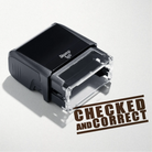 Self-inking Checked and Correct rubber stamp brown ink 