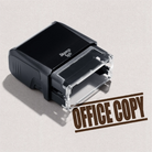 mock up design or lifestyle image of 'Office Copy' rubber stamp brown ink in paper background stampers hand stamp office business inventory documents self inking prefill refillable stamps stamping 
