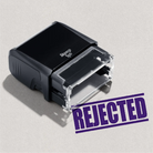 Purple REJECTED rubber hand stamp
