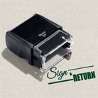 self-inking stamper Green ink "Sign and Return" design 