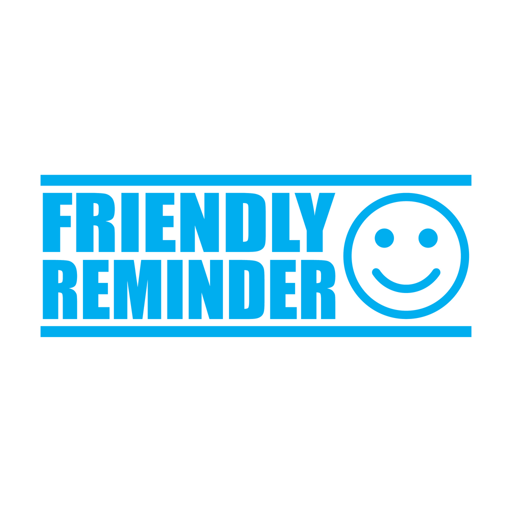 Turquoise friendly reminder stamp
