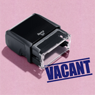 "Vacant" stamp Blue ink self-inking 