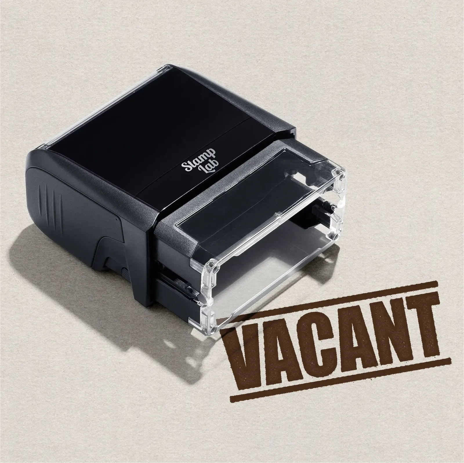 "Vacant" pre-designed stamp 