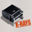 pre-inked stamper Ready made design "X-Rays" orange ink