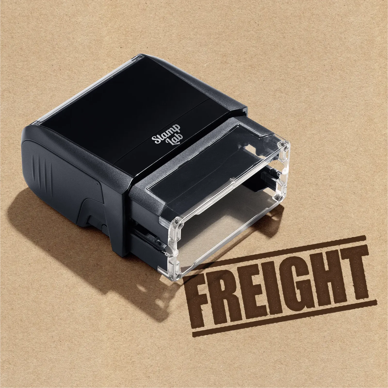 Freight Stamp, Brown ink self inking stamp