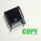 "Mock up design or lifestyle image of 'COPY' rubber stamp apple green ink in paper background stampers hand stamp office business inventory documents apple green
"