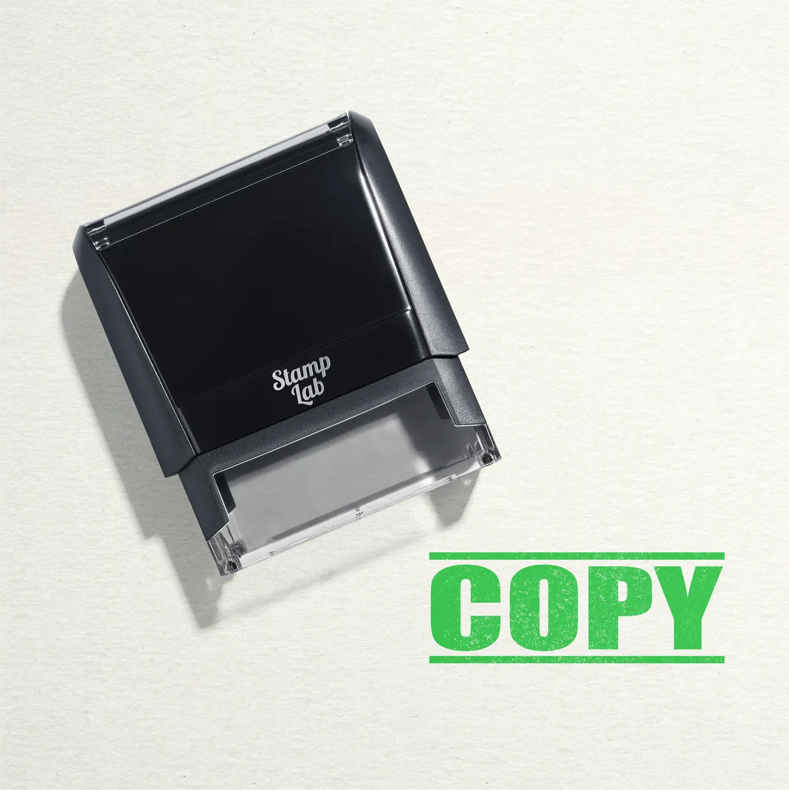 "Mock up design or lifestyle image of 'COPY' rubber stamp apple green ink in paper background stampers hand stamp office business inventory documents apple green
"