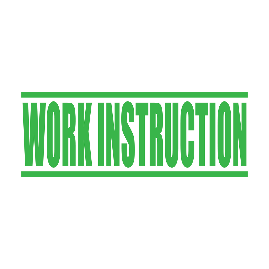 Apple Green Work Instruction Rubber Stamp