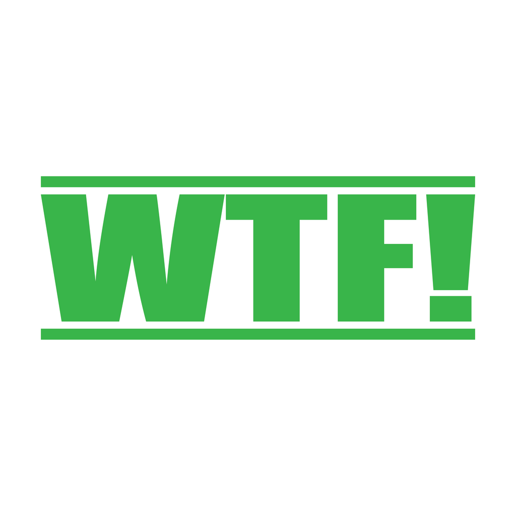WTF rubber stamp - Apple Green