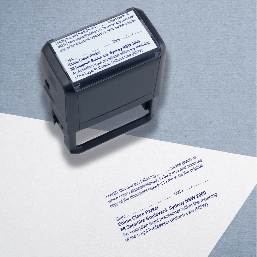 Blue Multipage True copy stamp
