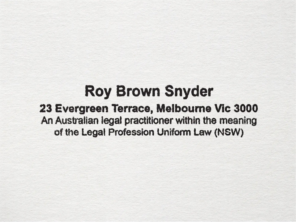 mock impression Australian Lawyer stamp