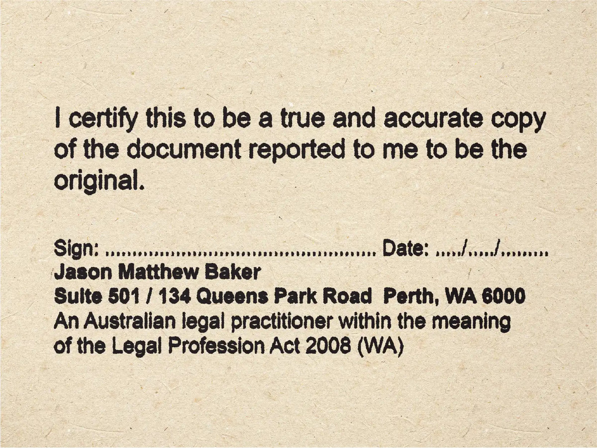 True Copies Example Western Australia Legal Practitioner True Copy Stamp – Stamp Lab