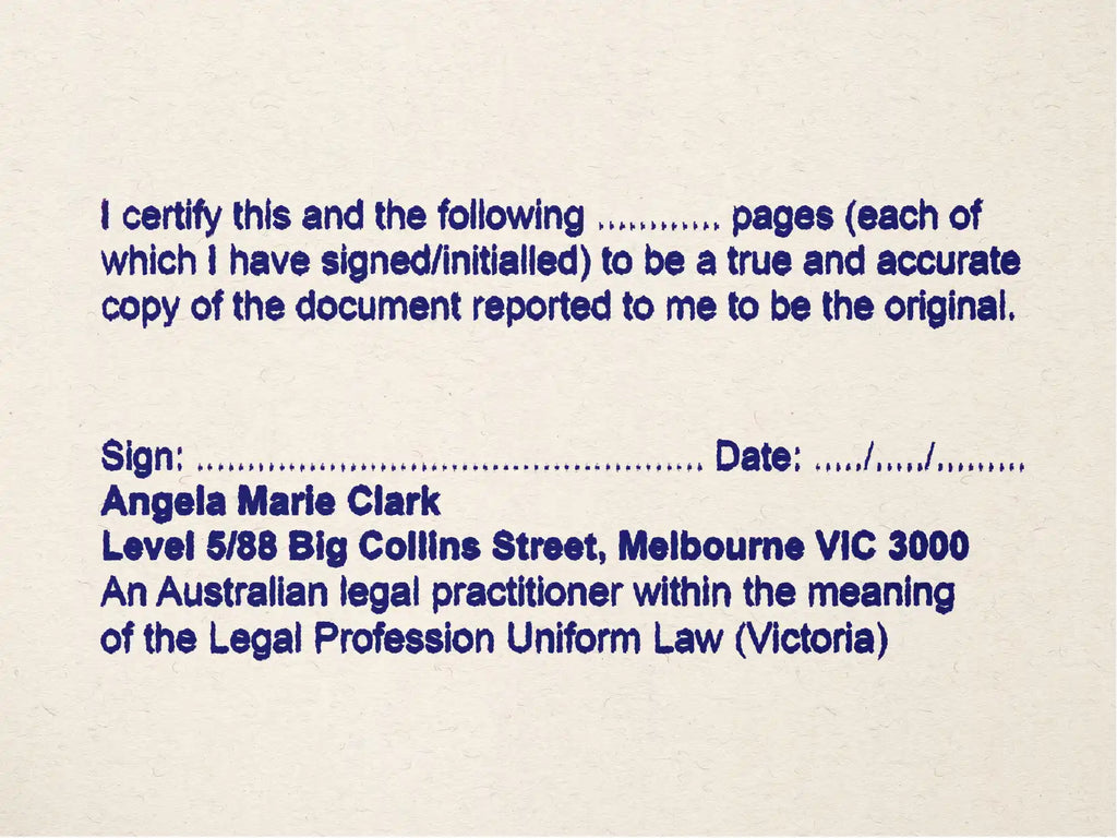 mock impression custom vic lawyer multi page stamp 
