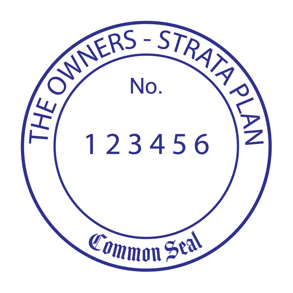 Self-inking Strata seal stamp blue ink