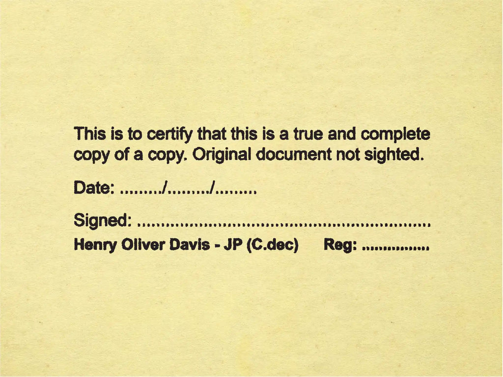 QLD Cdec Stamp to certify a copy of a copy