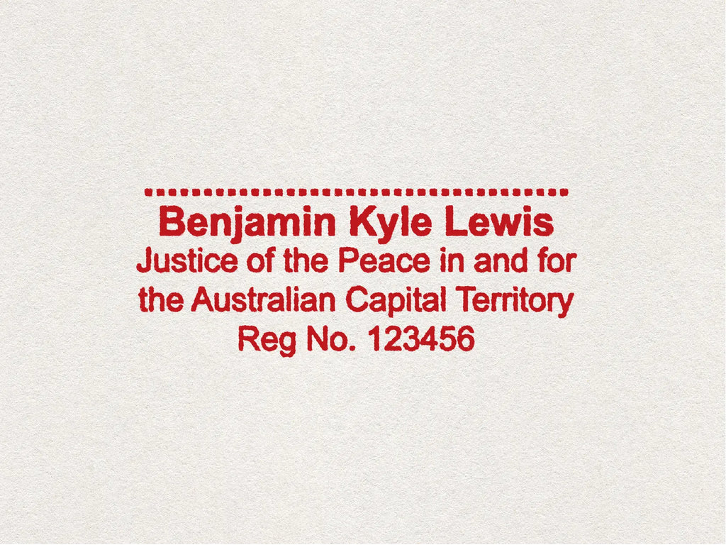 Justice of the Peace Stamp Canberra Red Ink 