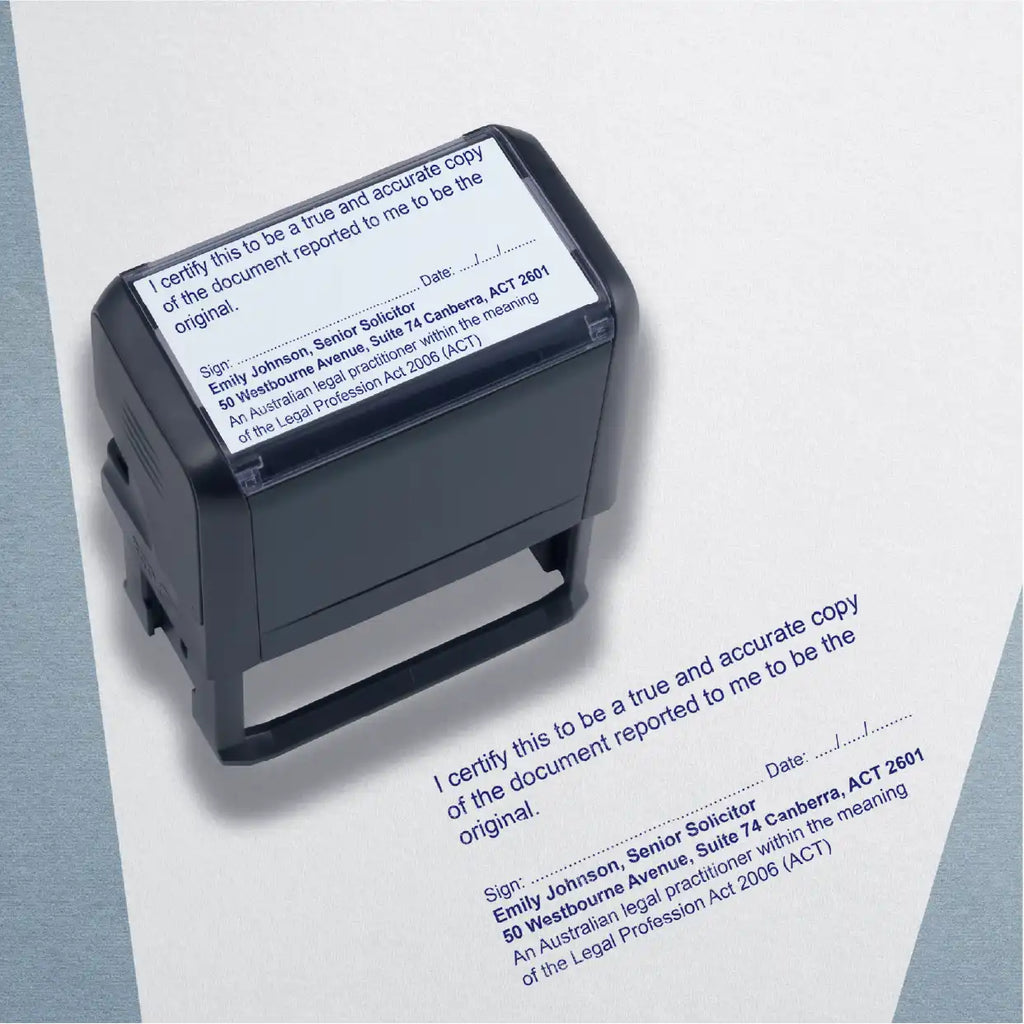 personalised true copy legal stamps Canberra 