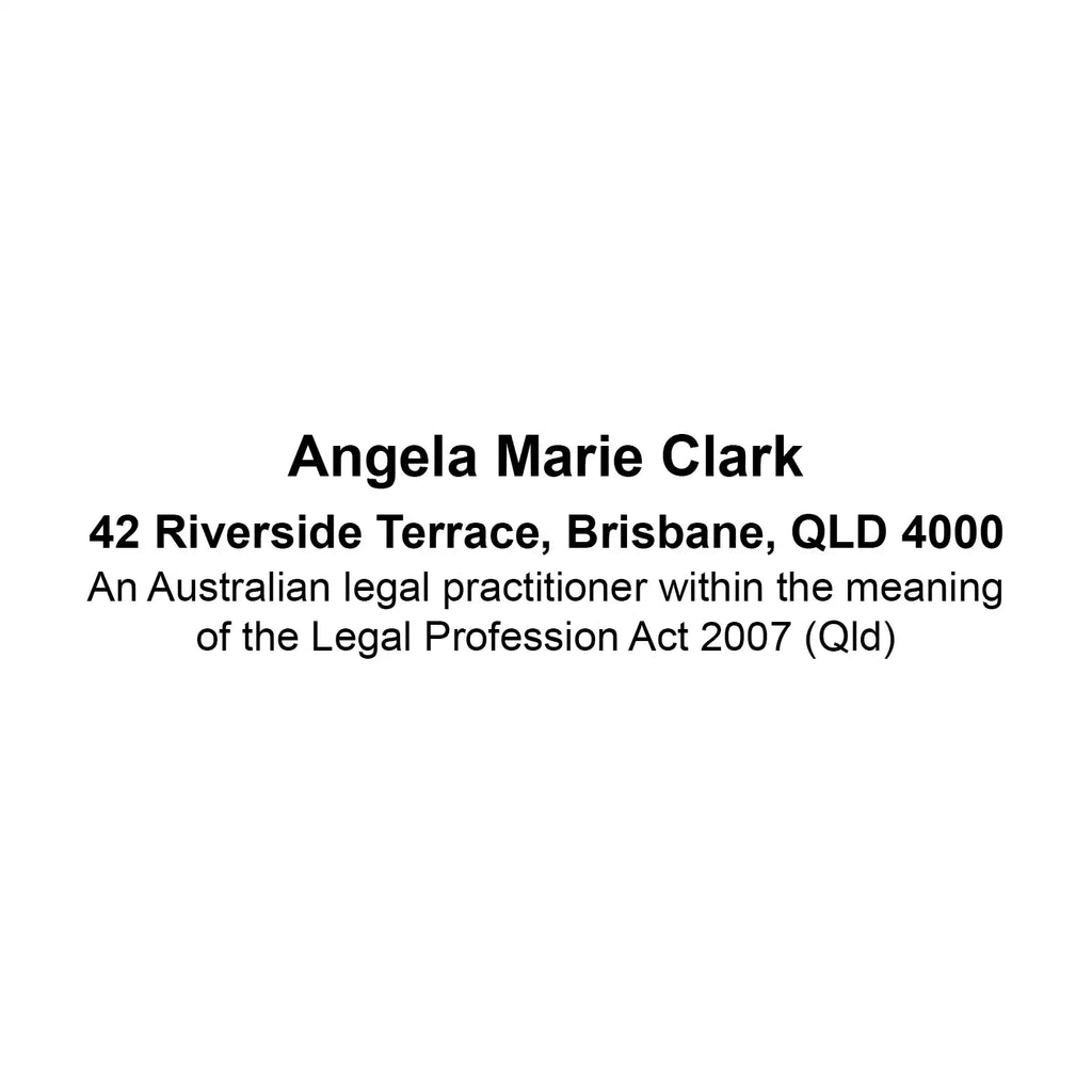 QLD Legal Practitioner Stamp black ink
