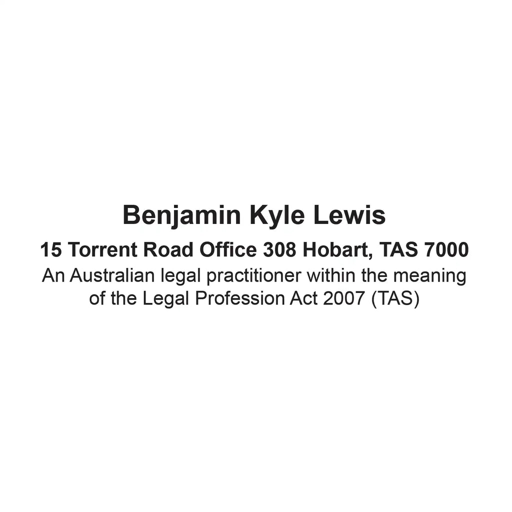 custom TAS lawyer name stamps Black ink 