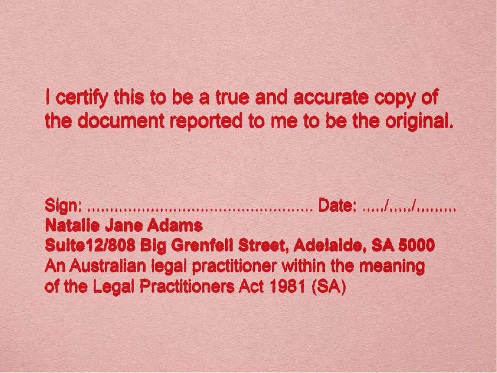 Red Legal Rubber Stamp Adelaide customise online