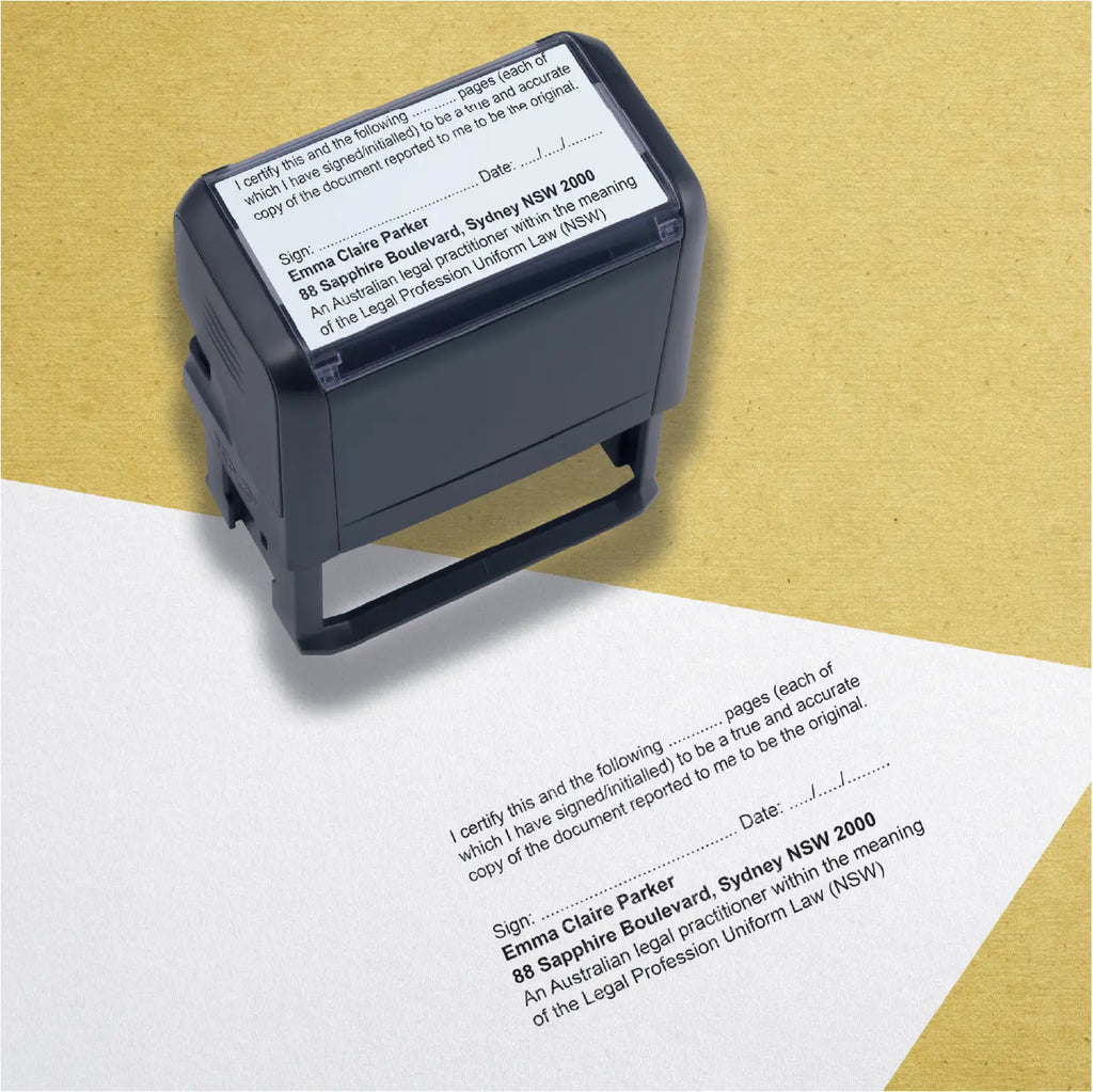 self inking legal true copy multipage stamp black ink