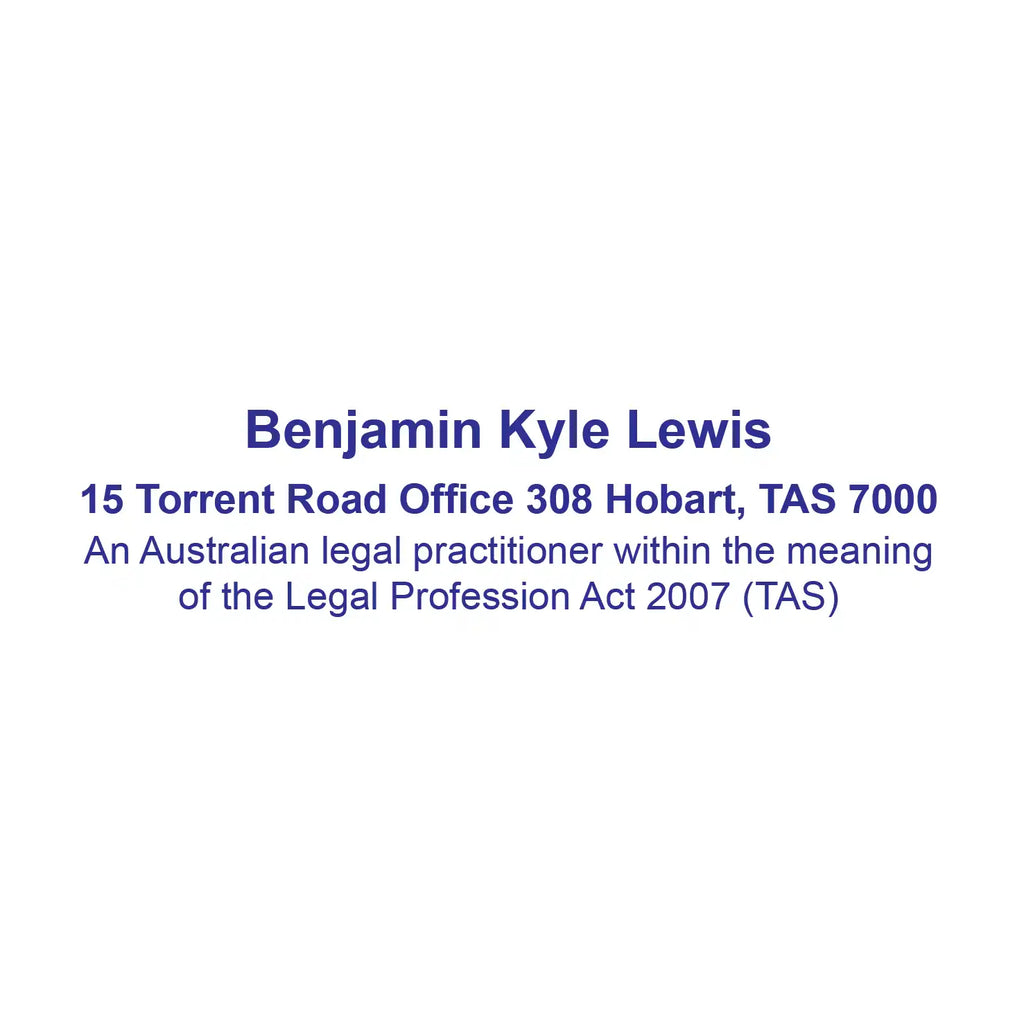 Blue custom lawyer stamps online Tas