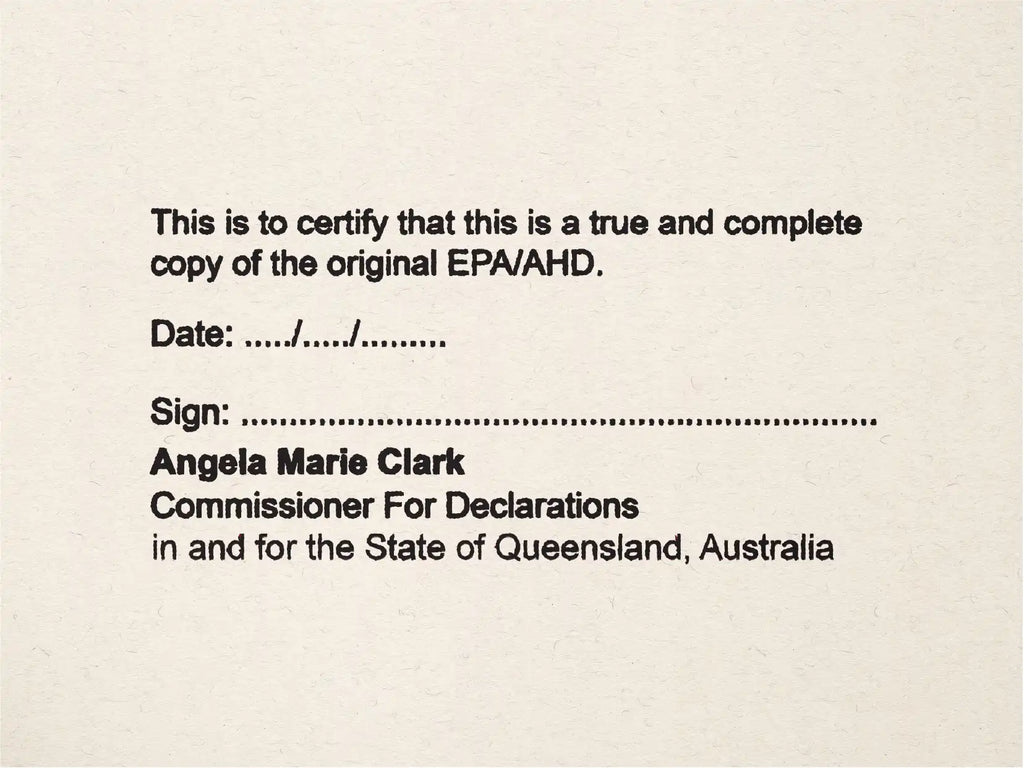 QLD CDEC Stamp for Certifying copies of general powers of attorney