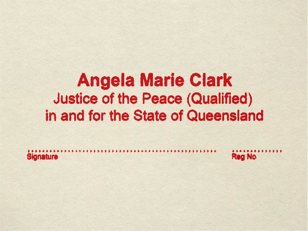 personalised JP Qual stamps Queensland