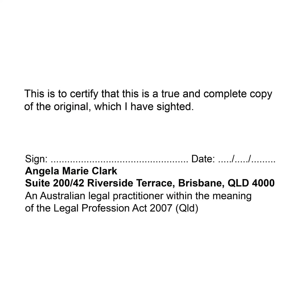 order online Custom QLD Lawyer stamps black ink 