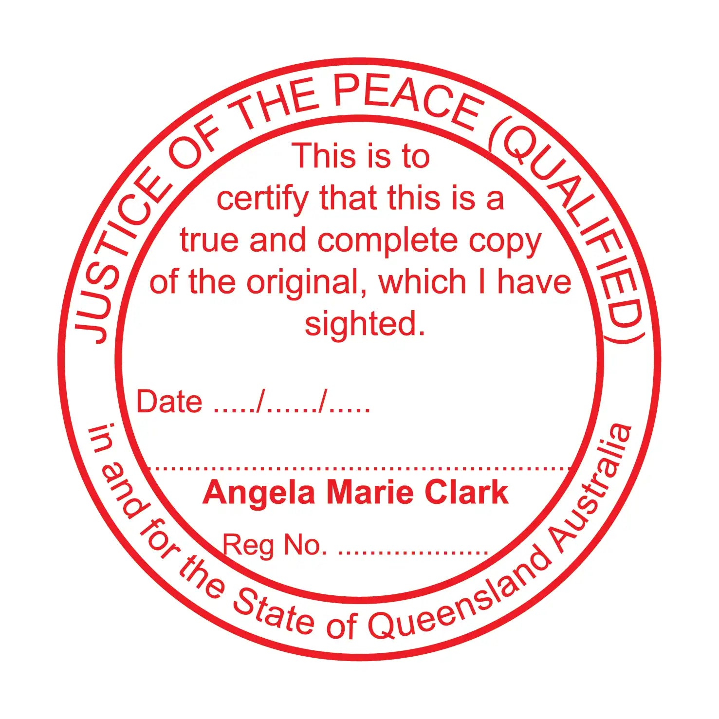 Queensland True Copy JP Stamp Round Stamp Lab queensland-true-copy-jp-stamp-round-stamp-lab