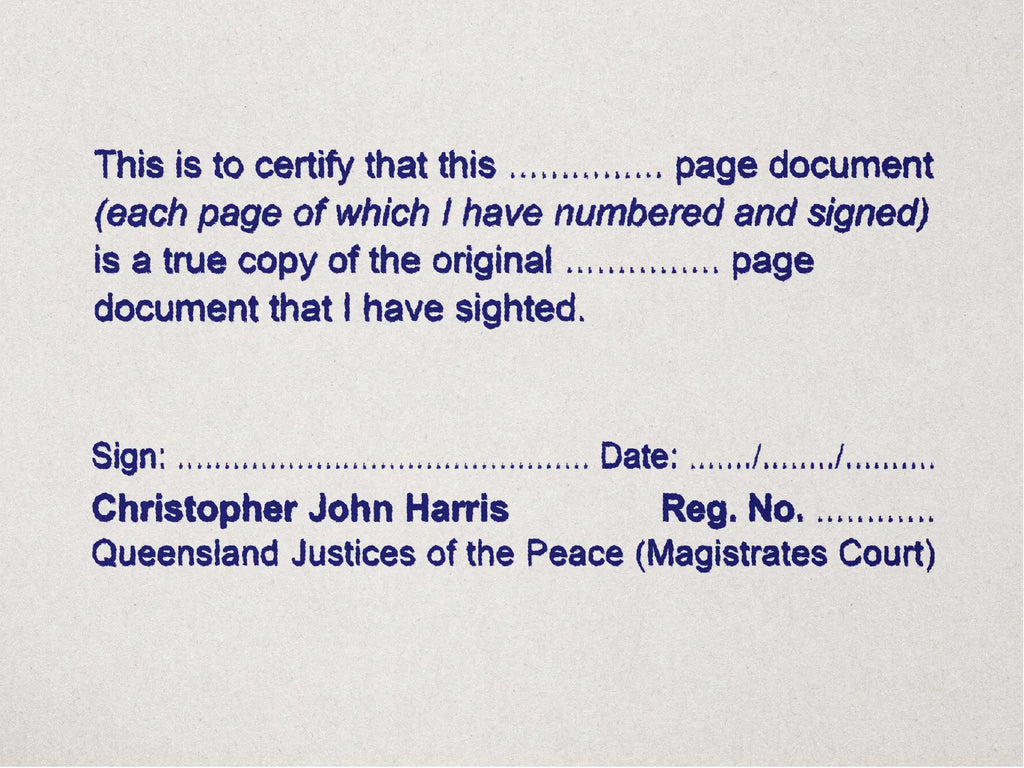 Custom Justices of the Peace Magistrates Court stamp multi-page document