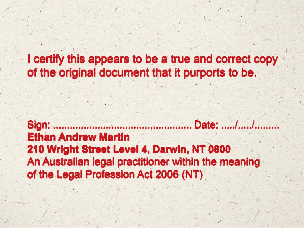 red Customised NT Lawyer Stamps