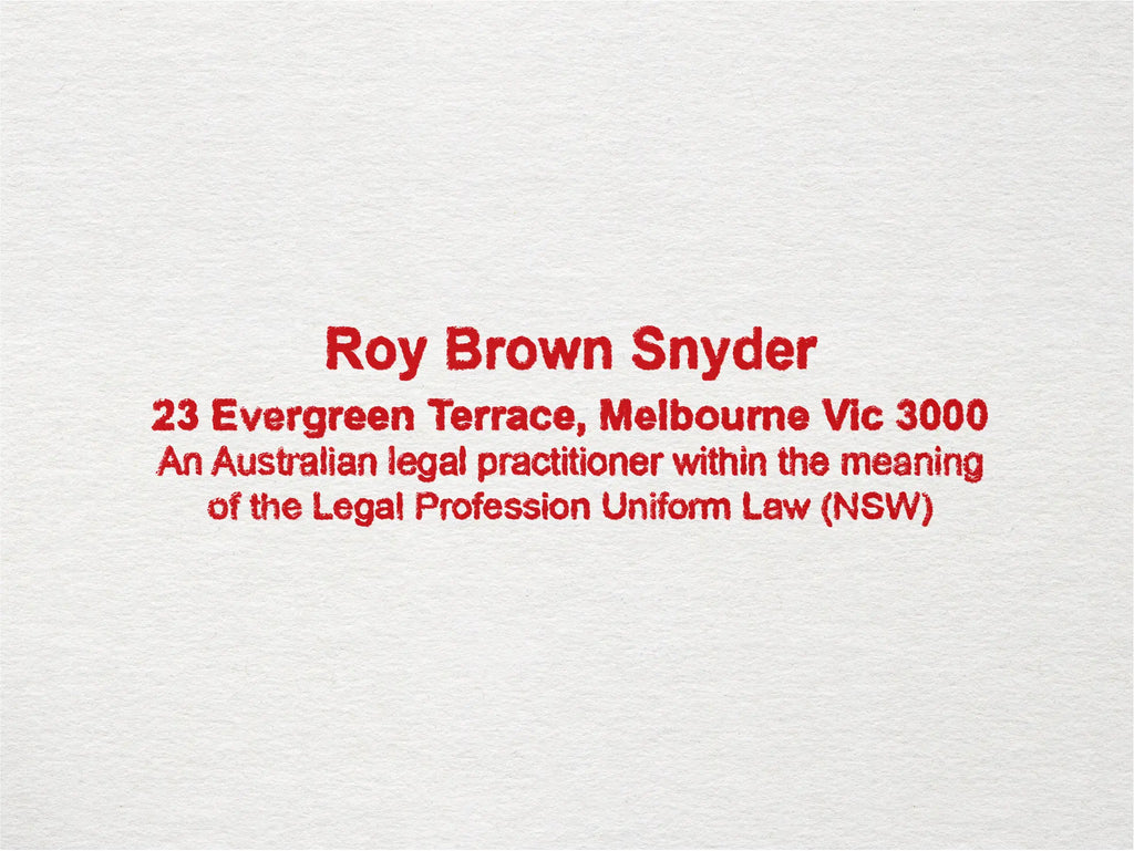 red Impression mockup of Victorian Legal Practitioner Stamp