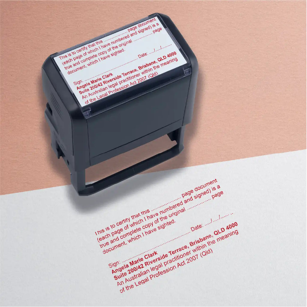 personalised Queensland Lawyer Stamps Red ink 